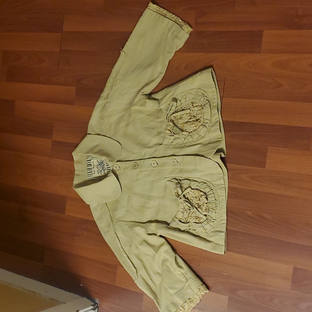 Animale Crop Button Down Jacket Size 8 - image 1